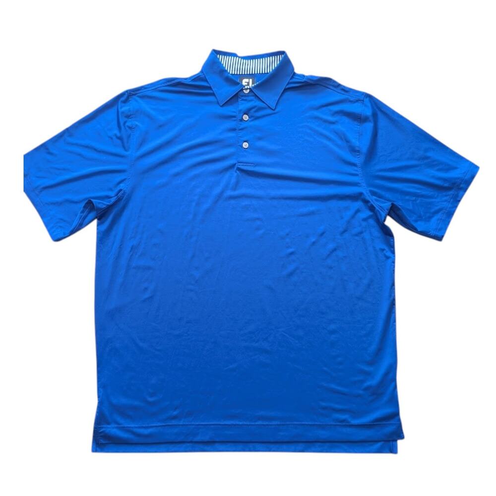 FootJoy FJ Men’s Golf Polo Shirt XL Blue Performance Polo Excellent Condition
